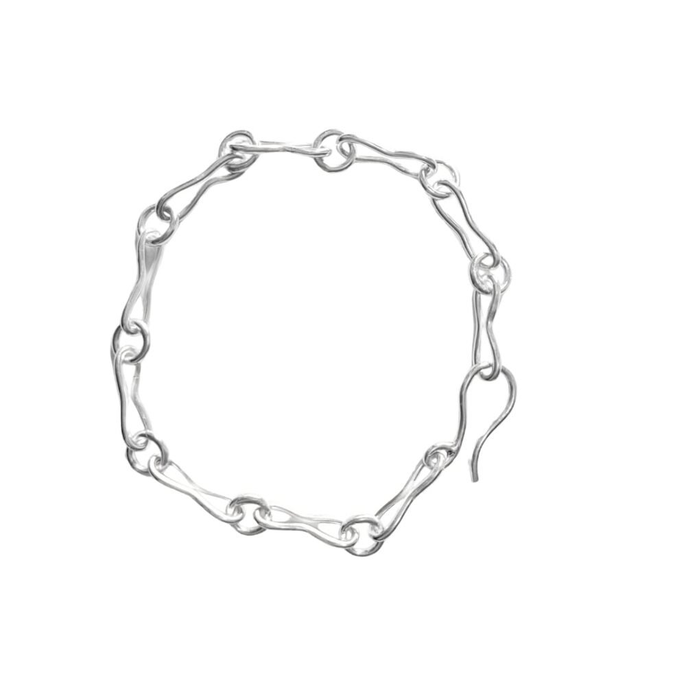 Pulseira elos alongados prata 950