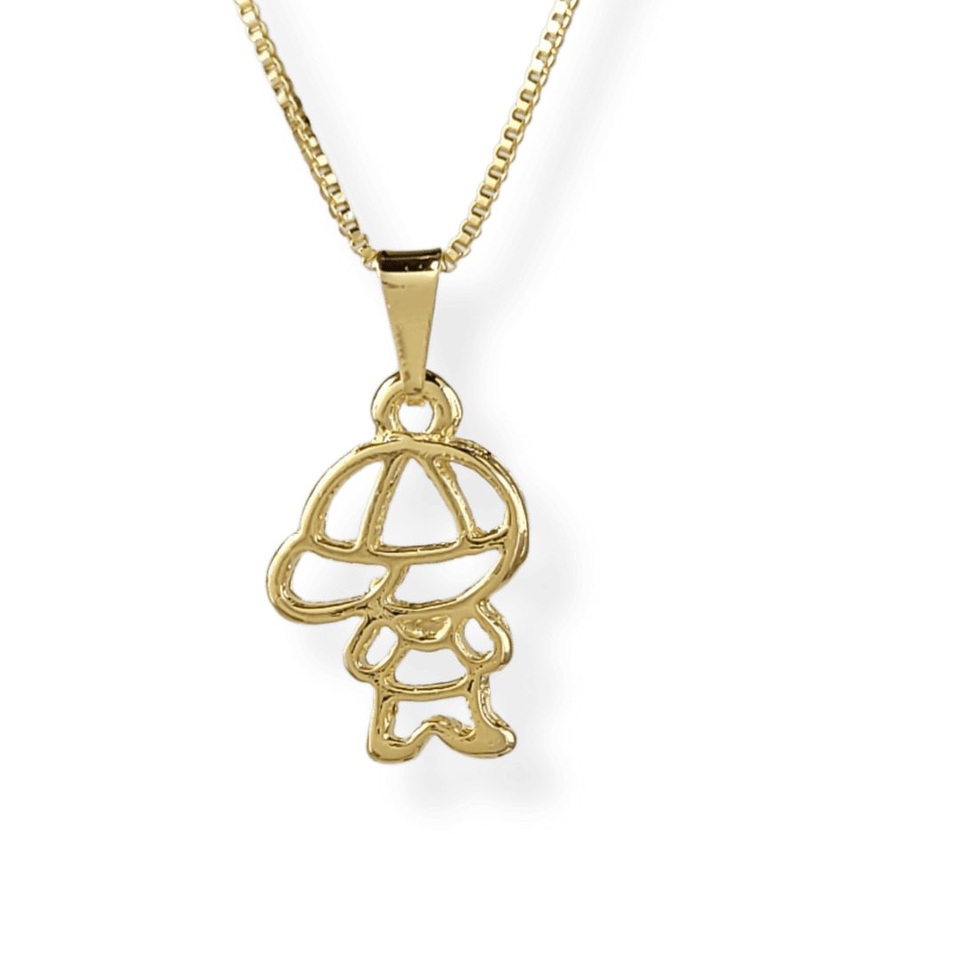 Colar pingente menino banho ouro 18k