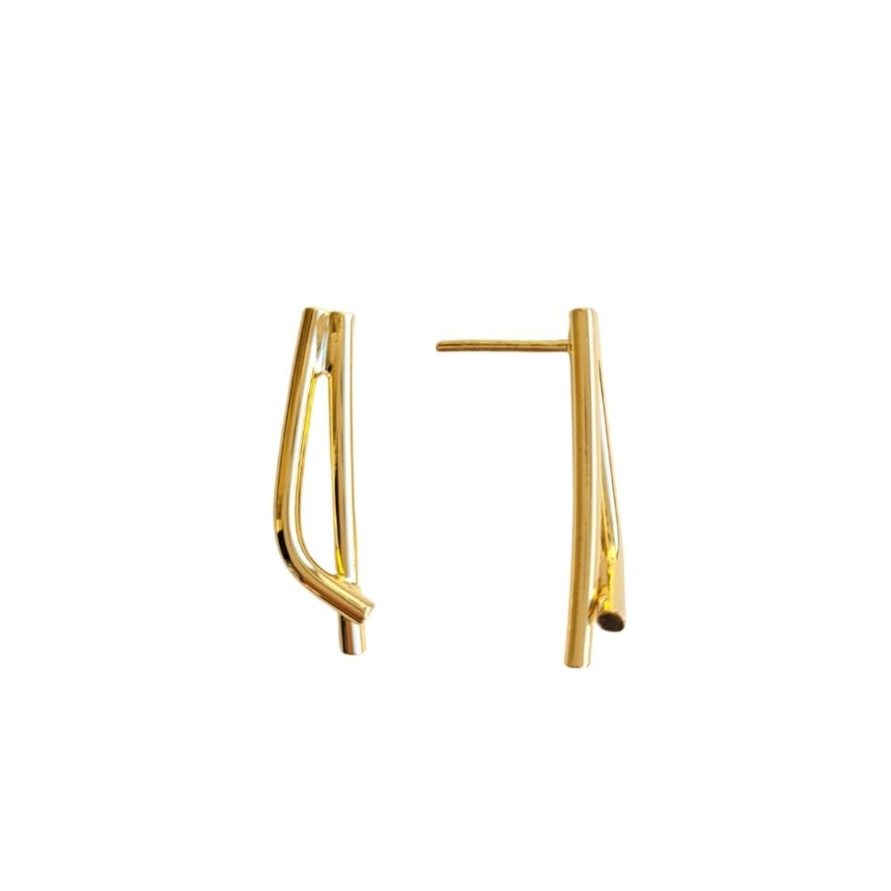 Brinco bailarina pequeno 6 prata 950 banho ouro 18k