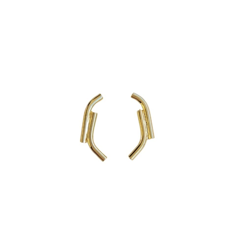 Brinco bailarina mini 9 prata 950 banho ouro 18k