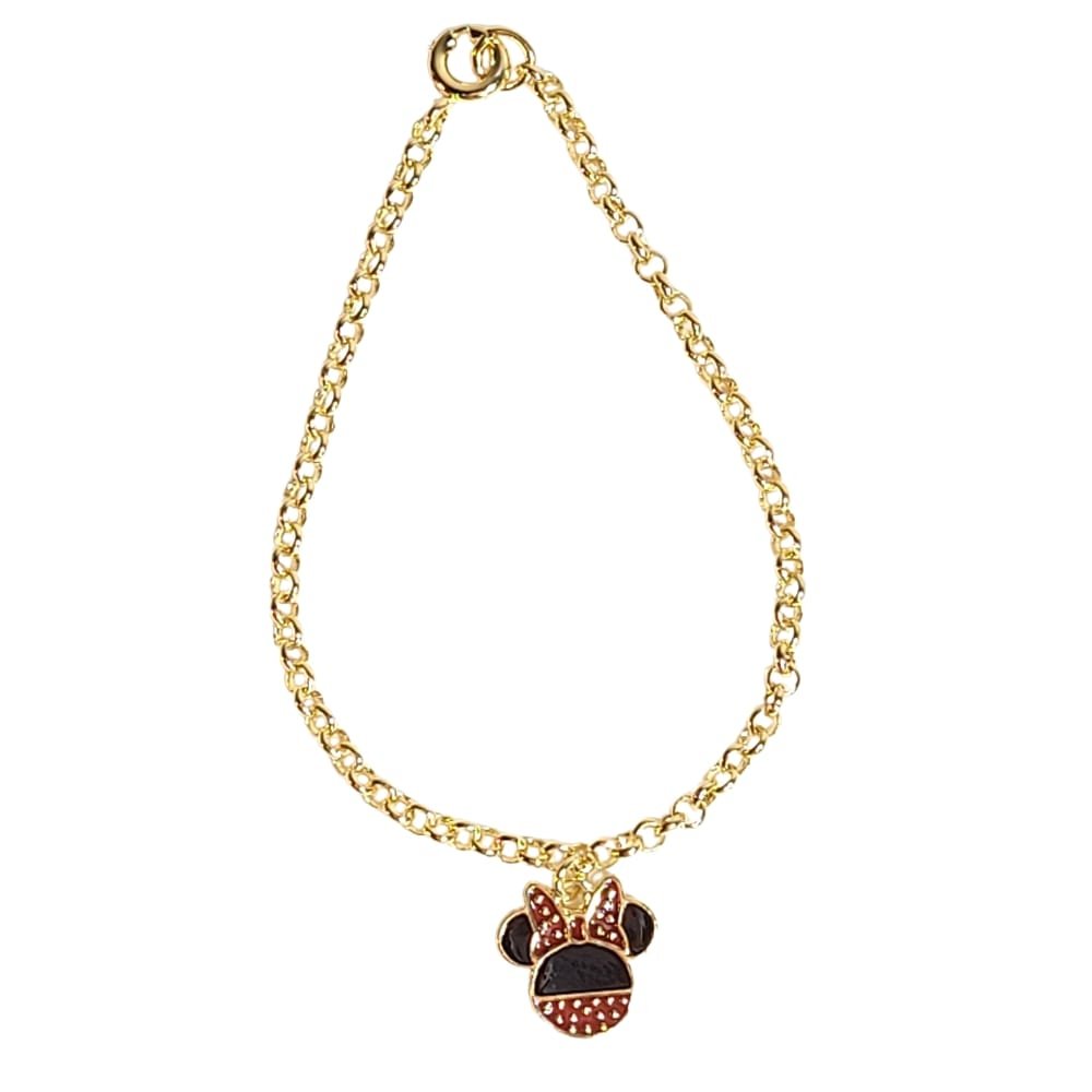 Pulseira infantil pingente esmaltado banho ouro 18k - Imagem 2