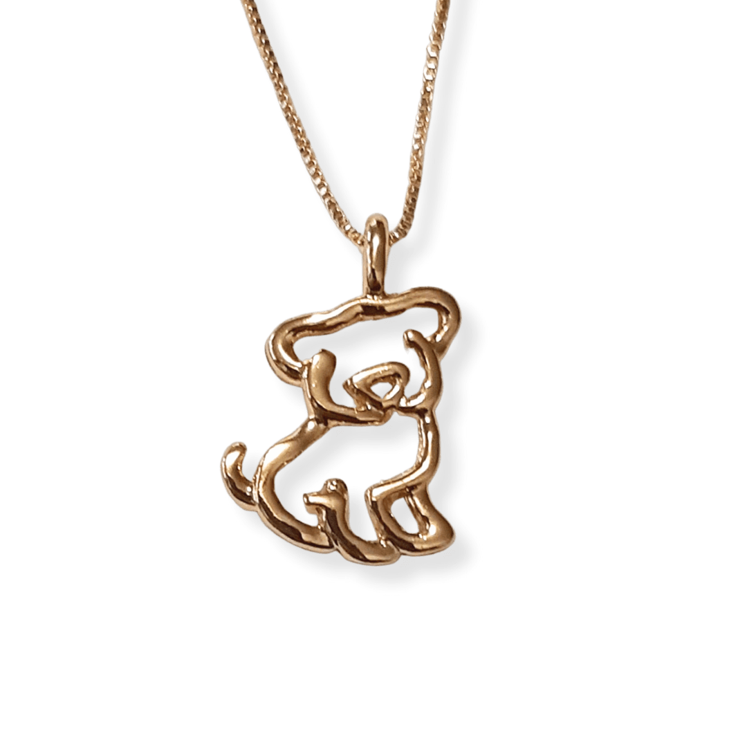 Colar pingente cachorrinho banho ouro 18k