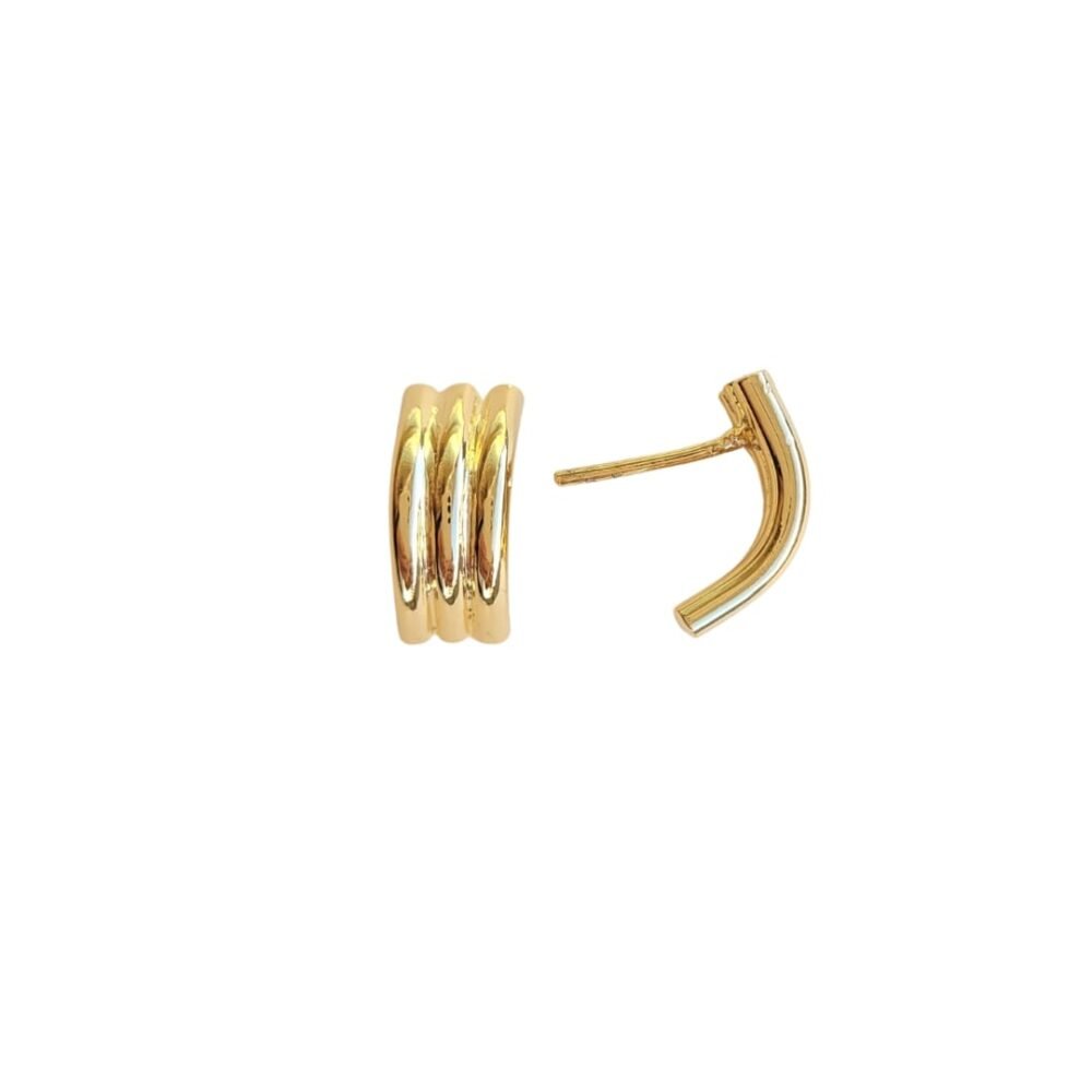 Brinco conchinha prata 950 banho ouro 18k