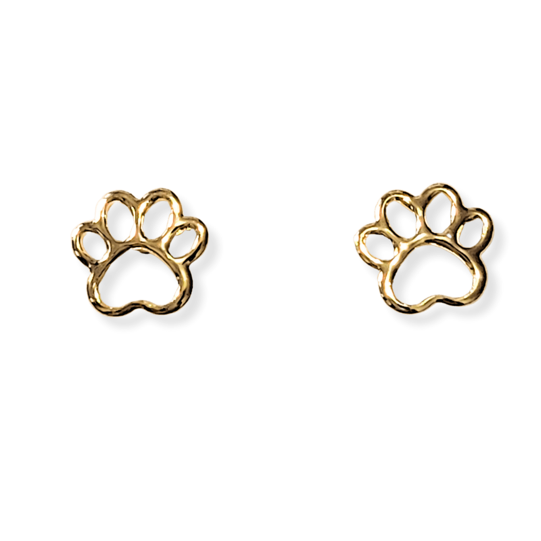 Brinco patinhas banho ouro 18k