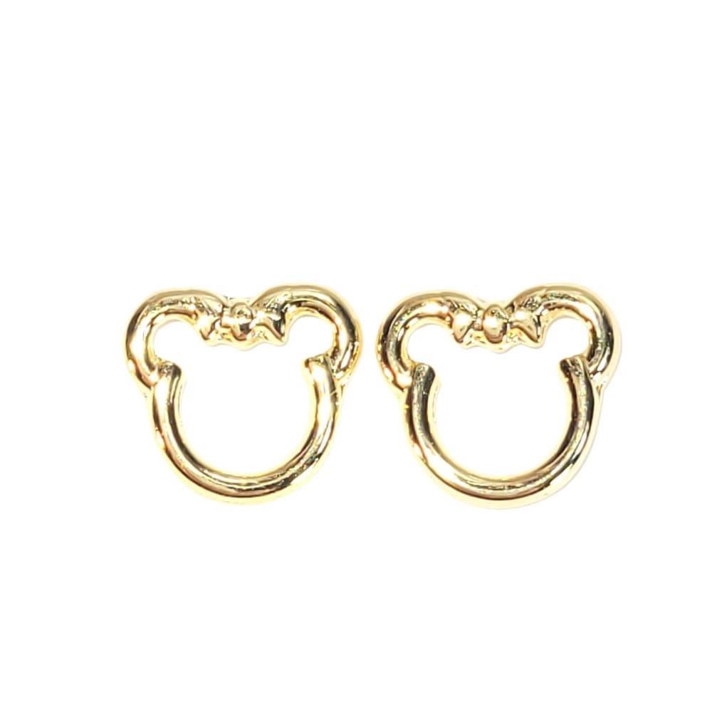 Brinco infantil vazado banho ouro 18k