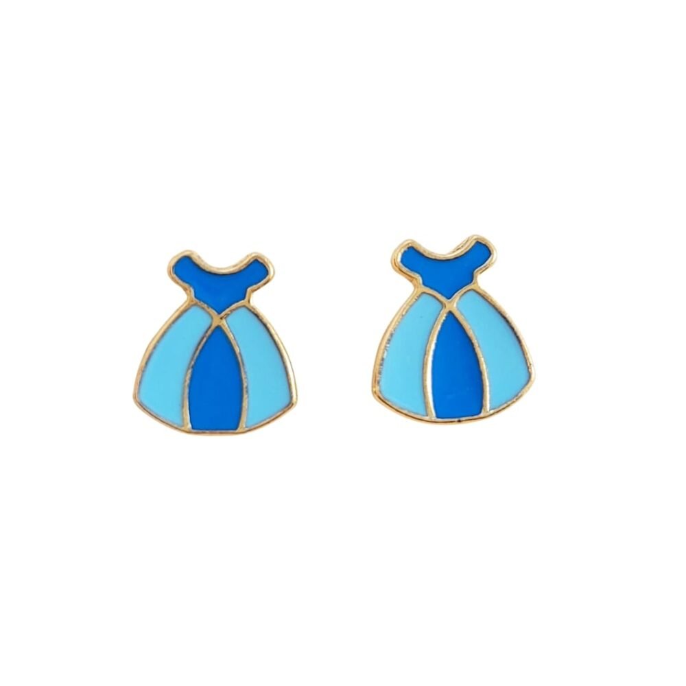 Brinco infantil esmaltado banho ouro 18k