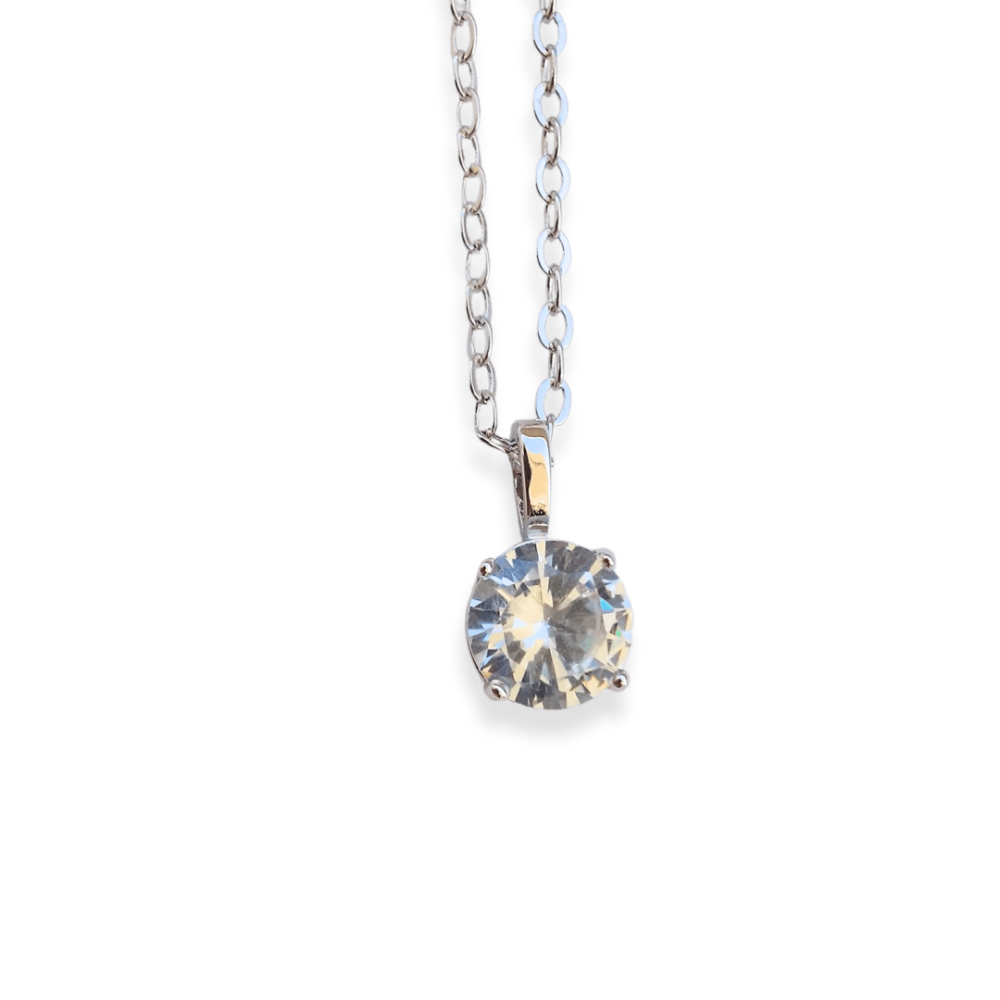 Colar ponto de luz zircônia cor cristal banho ródio