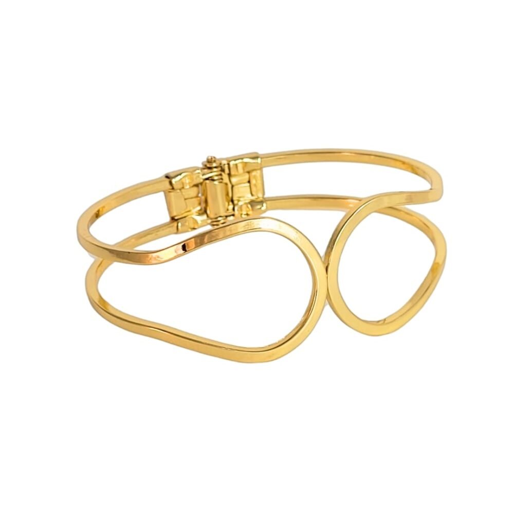 Pulseira bracelete duas gotas banho ouro 18k