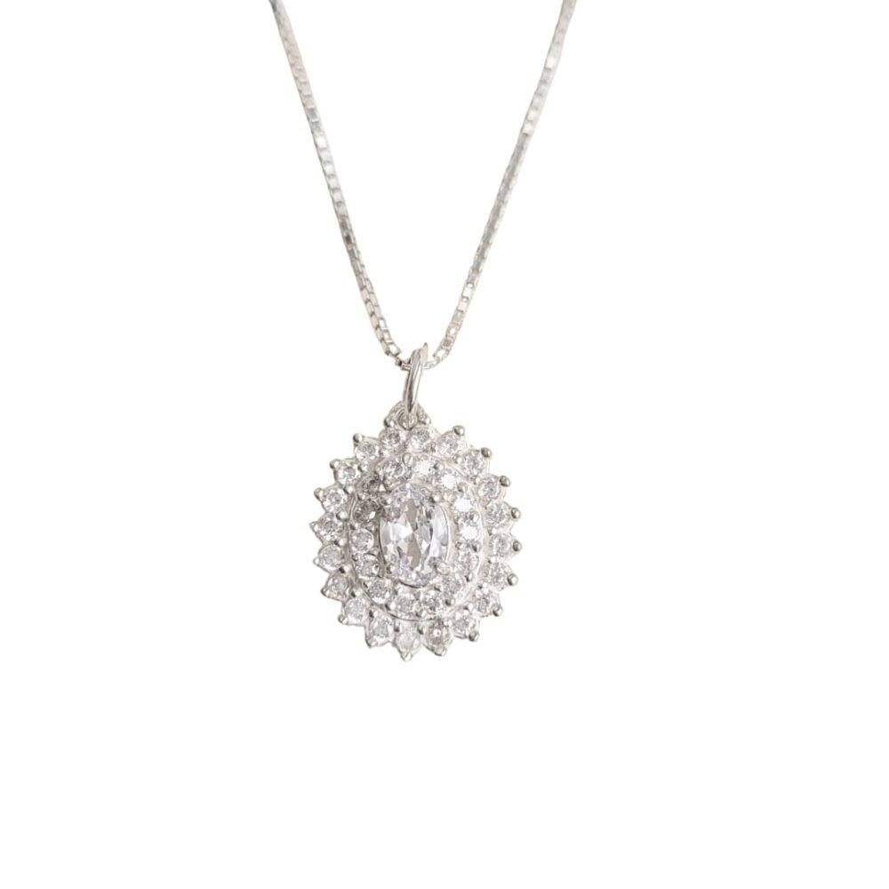 Colar esplendor em Prata 925 cravejado micro zircônias cristal