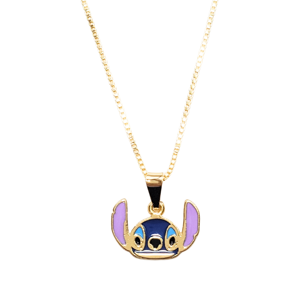 Colar pingente esmaltado banho ouro 18k